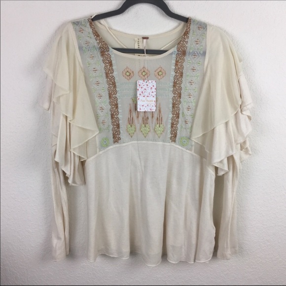 ‼️LastChance‼️NWT Free People Embroidered Top - Picture 3 of 5